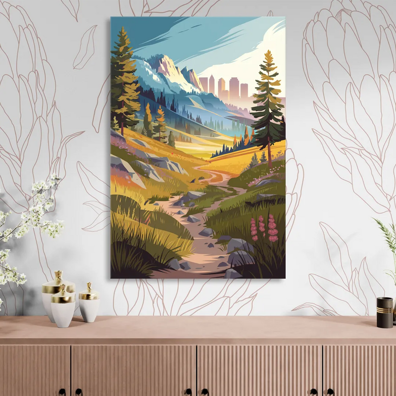 Salt Lake City Nature Trails Sitting Room - Canvas Wall Art