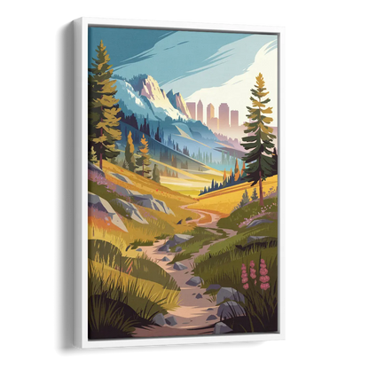 Salt Lake City Nature Trails Side - White Canvas Wall Art