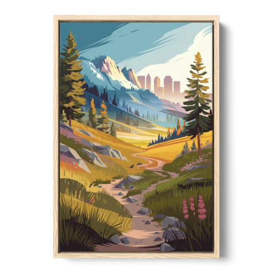 Salt Lake City Nature Trails - Oak Framed Canvas Wall Art - Front