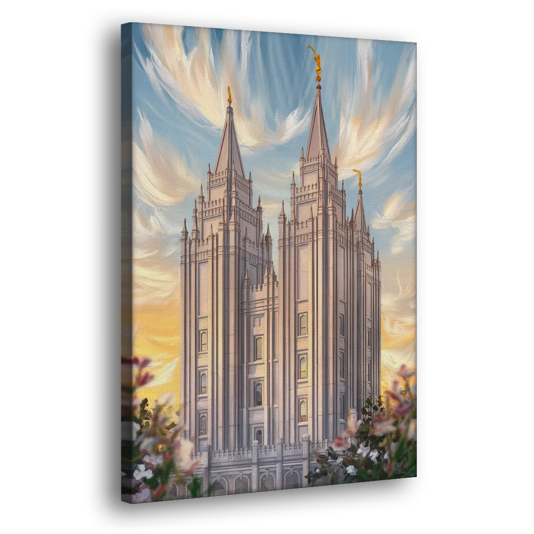 Salt Lake City Temple Square Side - Canvas Wall Art