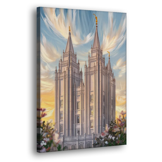 Salt Lake City Temple Square Side - Canvas Wall Art