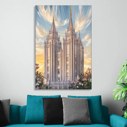 Salt Lake City Temple Square Sitting Room - Canvas Wall Art