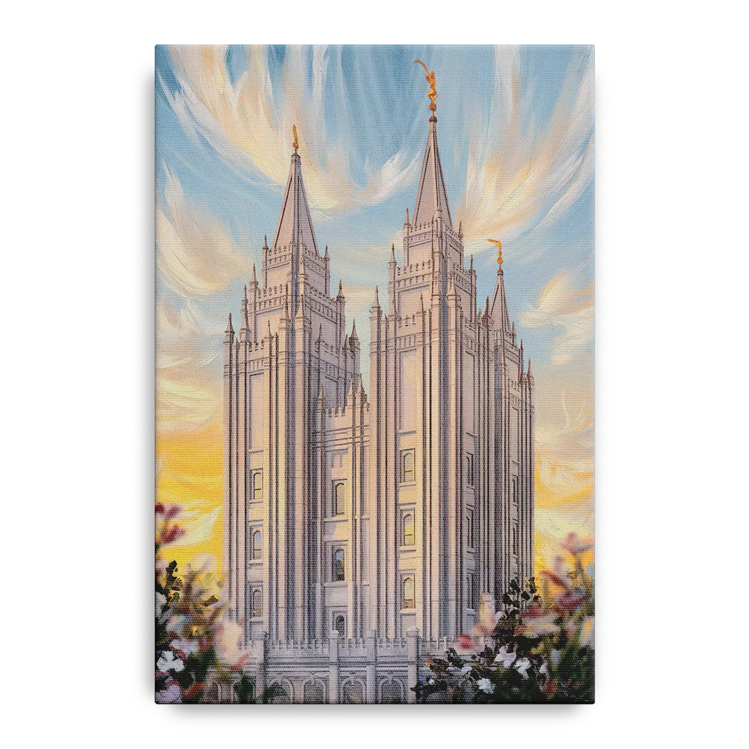 Salt Lake City Temple Square Front - Canvas Wall Art
