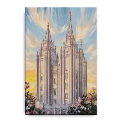 Salt Lake City Temple Square Front - Canvas Wall Art