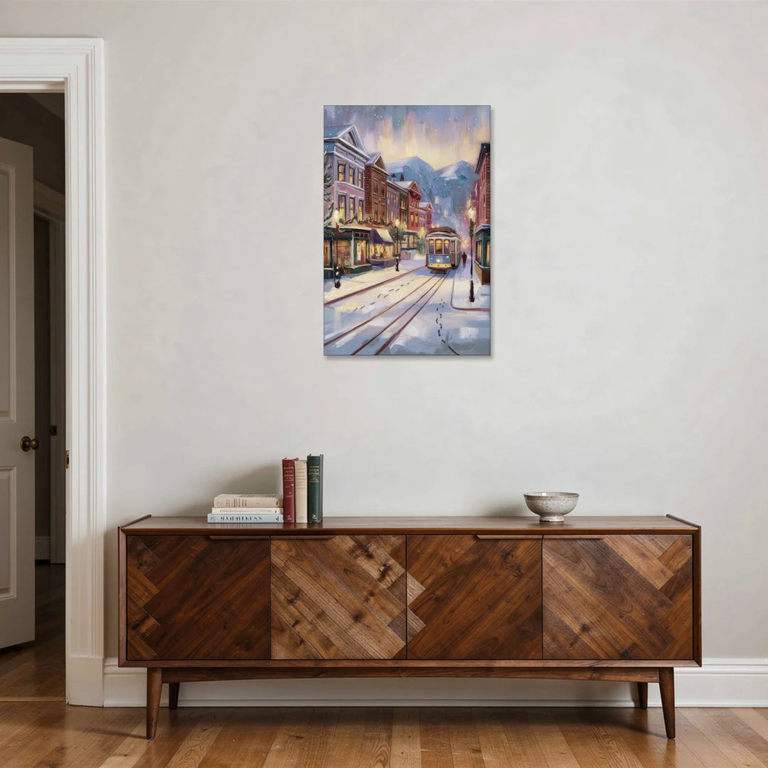 Salt Lake City Winter Scene - Canvas Wall Art - Coffee Table - 24x36