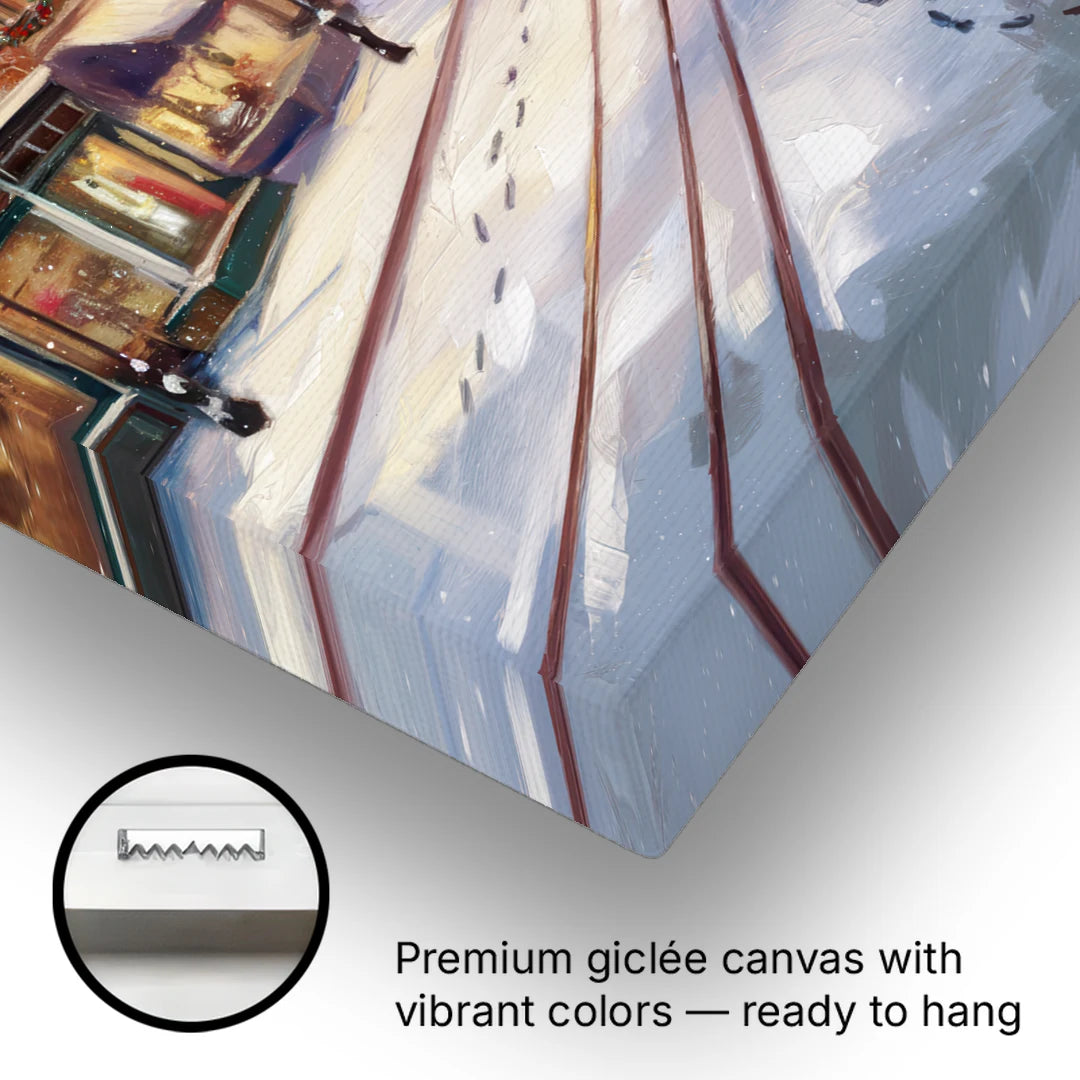 Salt Lake City Winter Scene - Canvas Wall Art - Gallery Wrap Corner