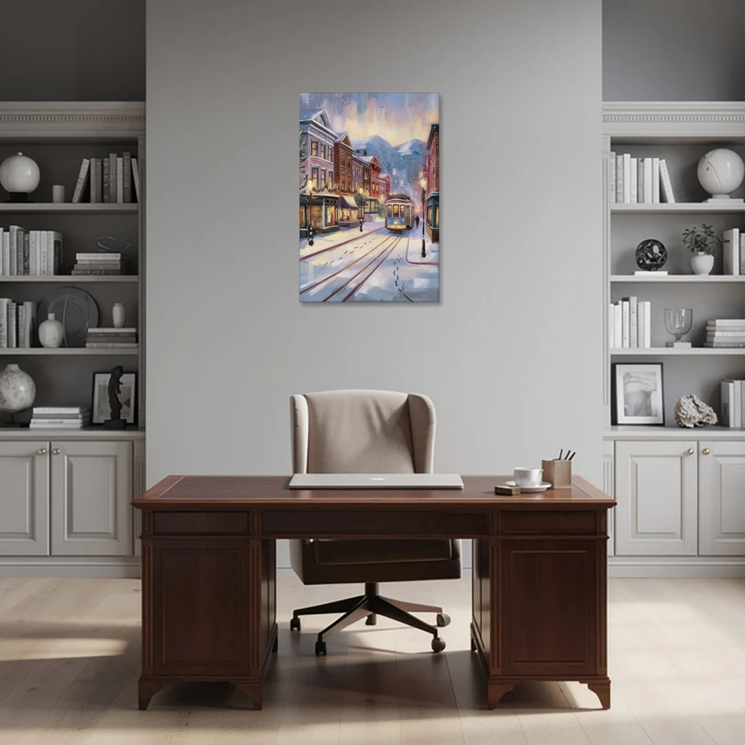 Salt Lake City Winter Scene - Canvas Wall Art - Office - 24x36