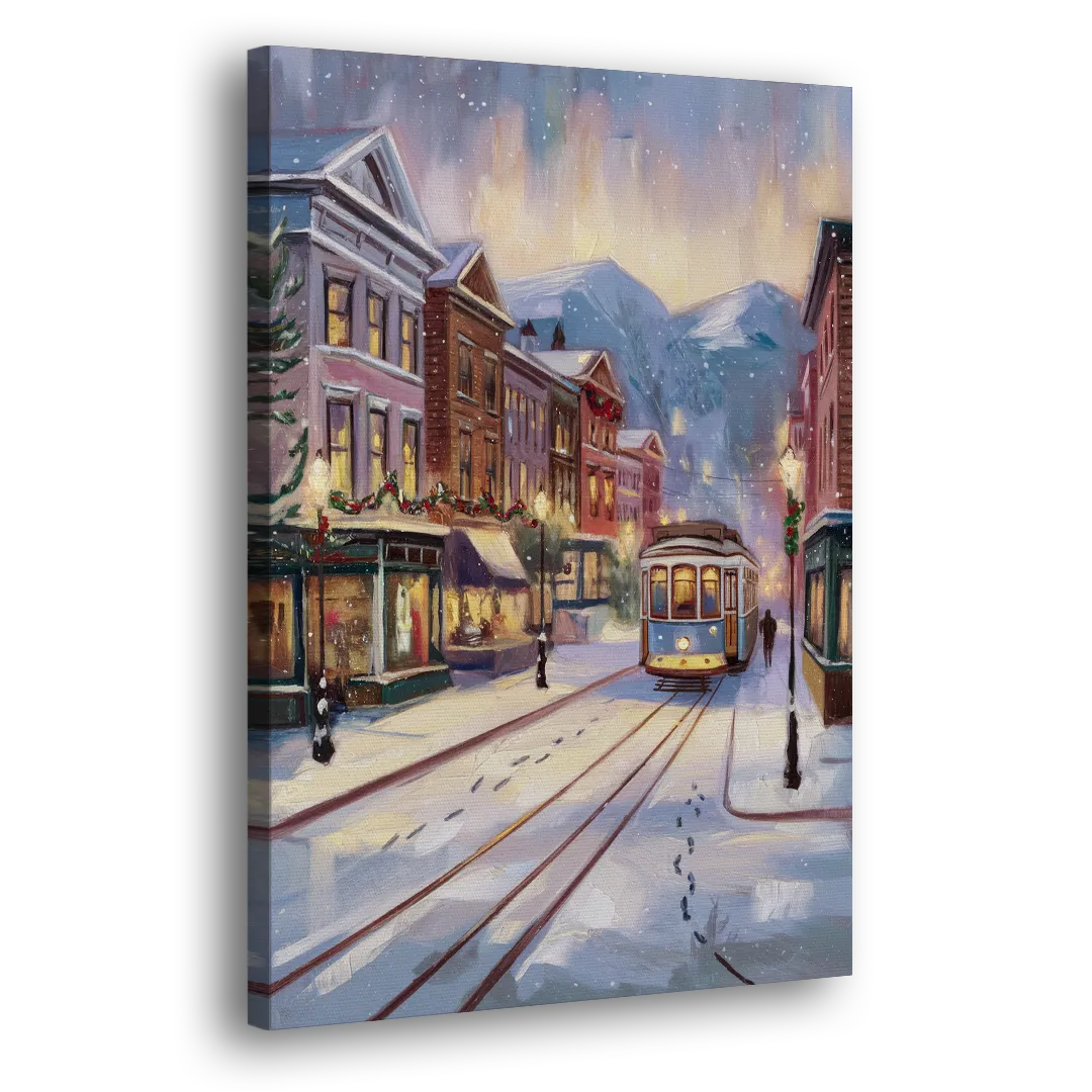 Salt Lake City Winter Scene Side - Canvas Wall Art