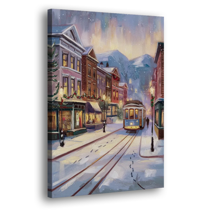 Salt Lake City Winter Scene Side - Canvas Wall Art