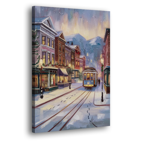 Salt Lake City Winter Scene - Canvas Wall Art