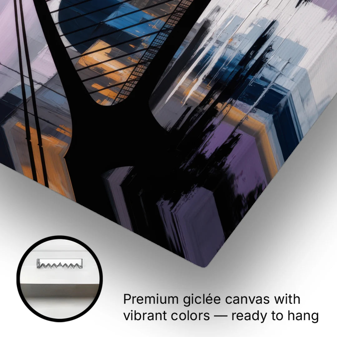 Samuel Beckett Bridge Silhouette - Canvas Wall Art - Gallery Wrap Corner