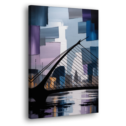 Samuel Beckett Bridge Silhouette - Canvas Wall Art - Side