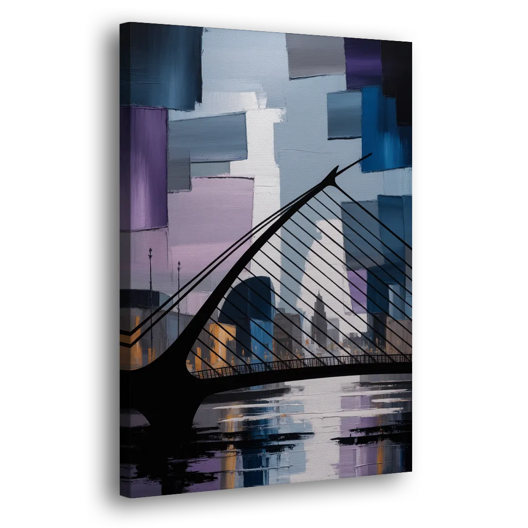 Samuel Beckett Bridge Silhouette Side - Canvas Wall Art
