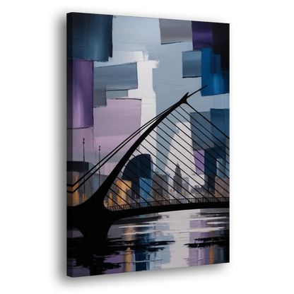 Samuel Beckett Bridge Silhouette Side - Canvas Wall Art