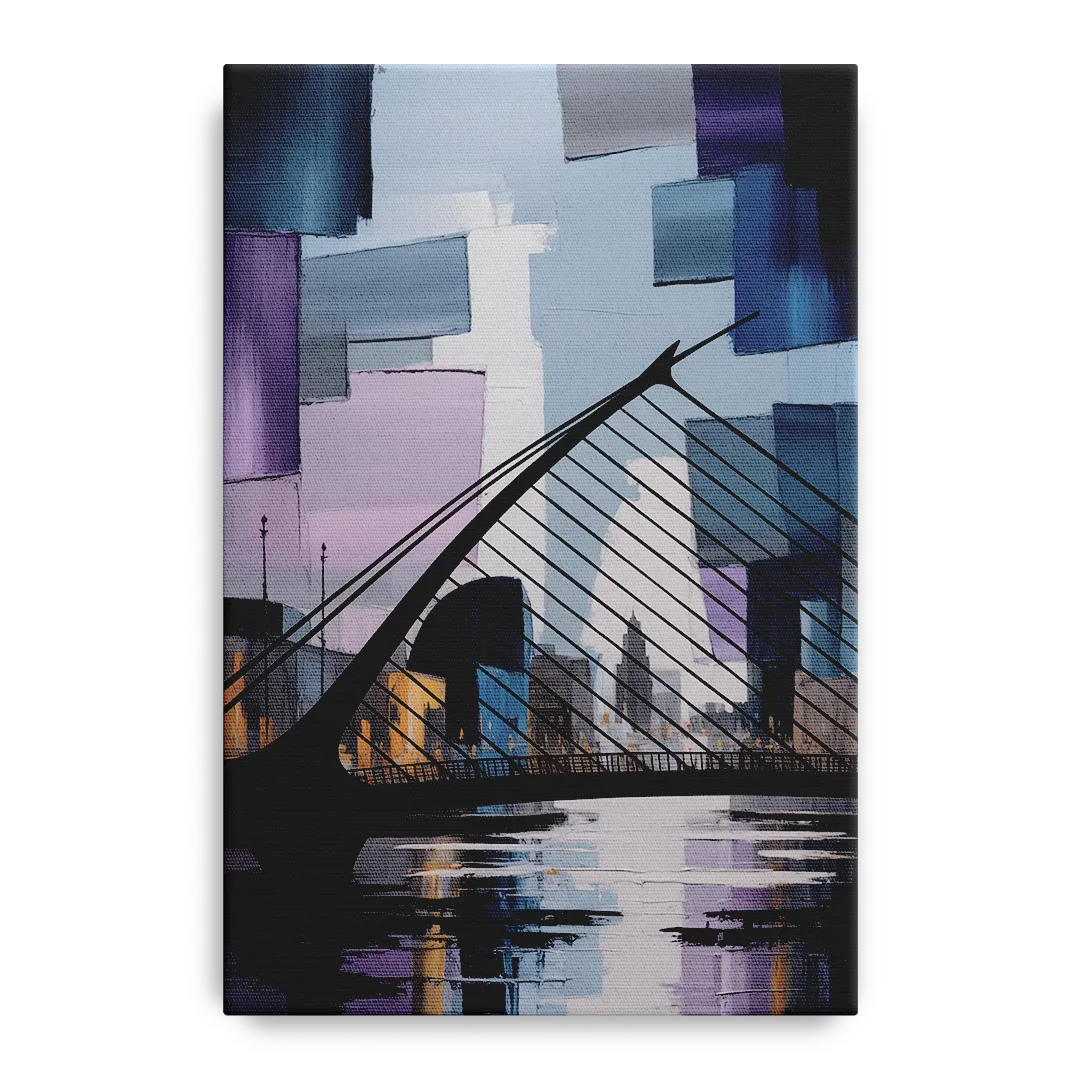 Samuel Beckett Bridge Silhouette Front - Canvas Wall Art