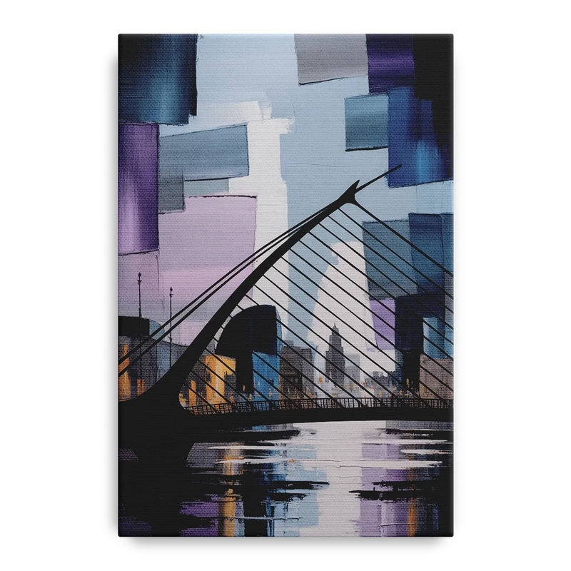 Samuel Beckett Bridge Silhouette Front - Canvas Wall Art