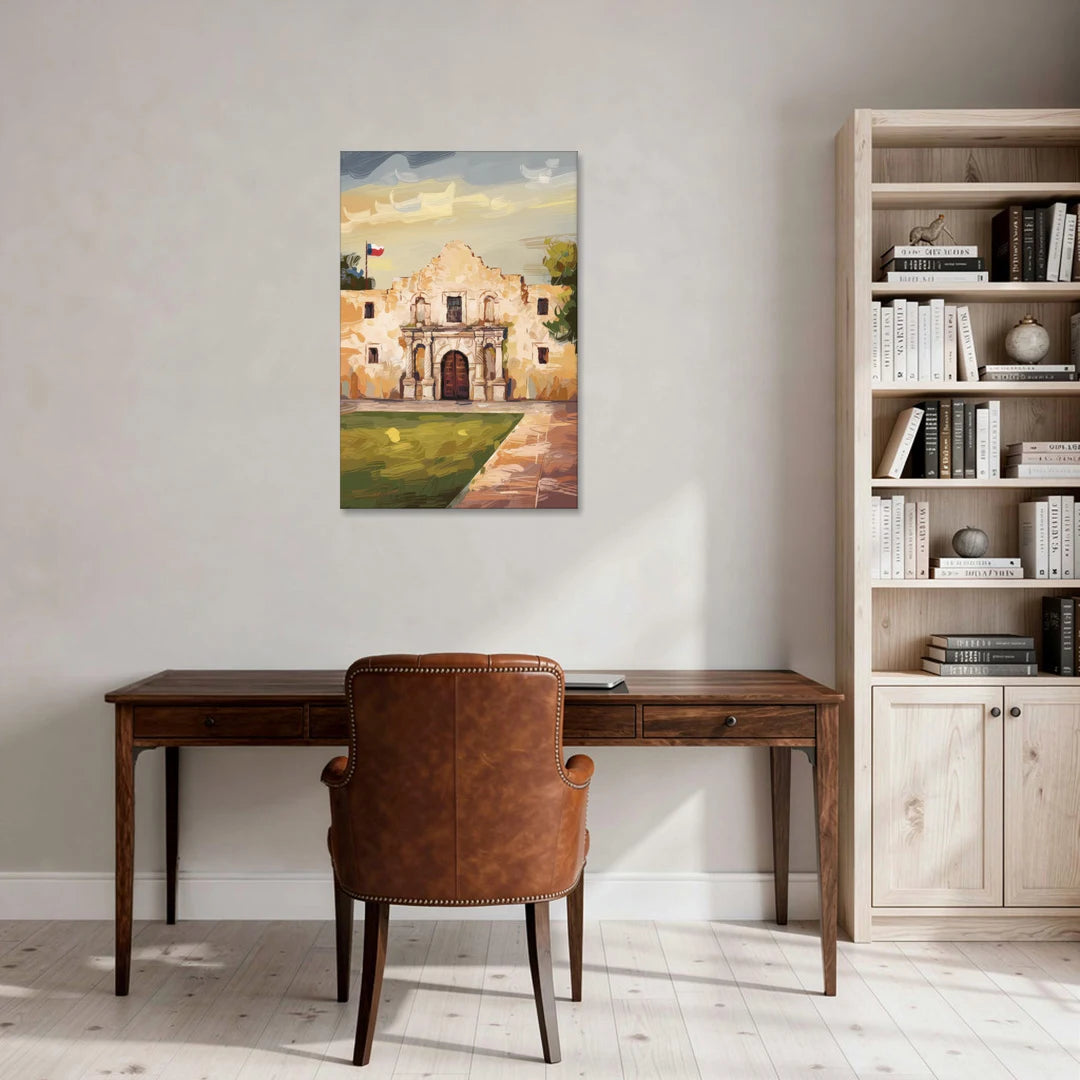 San Antonio Alamo Tribute - Canvas Wall Art - Office - 24x36