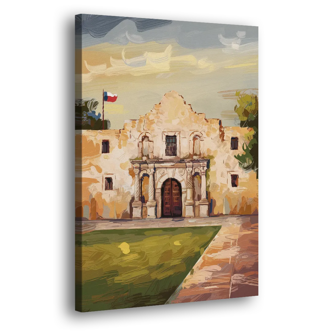 San Antonio Alamo Tribute Side - Canvas Wall Art