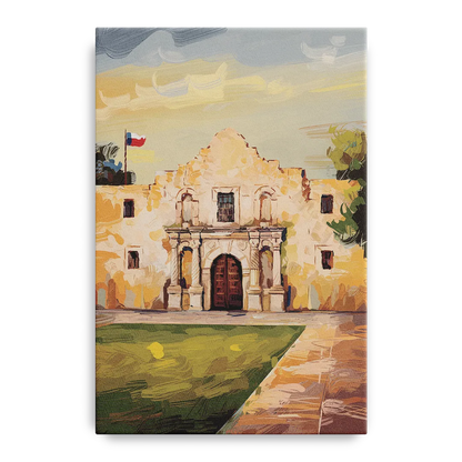 San Antonio Alamo Tribute Front - Canvas Wall Art