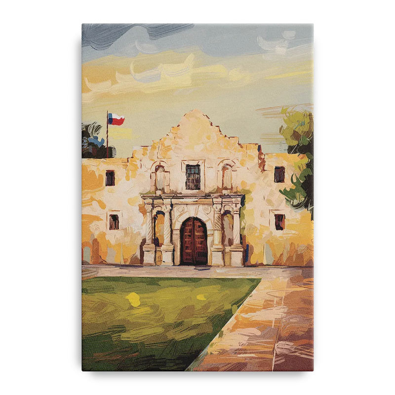 San Antonio Alamo Tribute Front - Canvas Wall Art