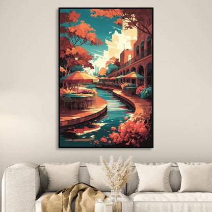 San Antonio Cultural Heritage Sitting Room - Black Canvas Wall Art