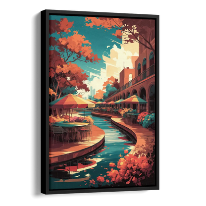 San Antonio Cultural Heritage Side - Black Canvas Wall Art