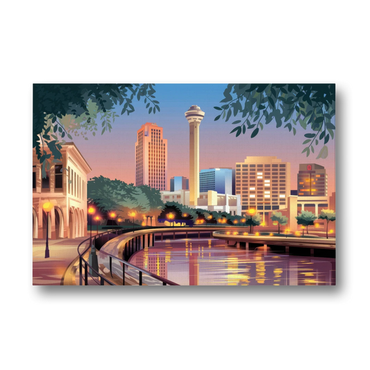 San Antonio Downtown Vibes - Canvas Wall Art - Front