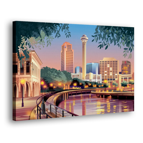 San Antonio Downtown Vibes - Canvas Wall Art
