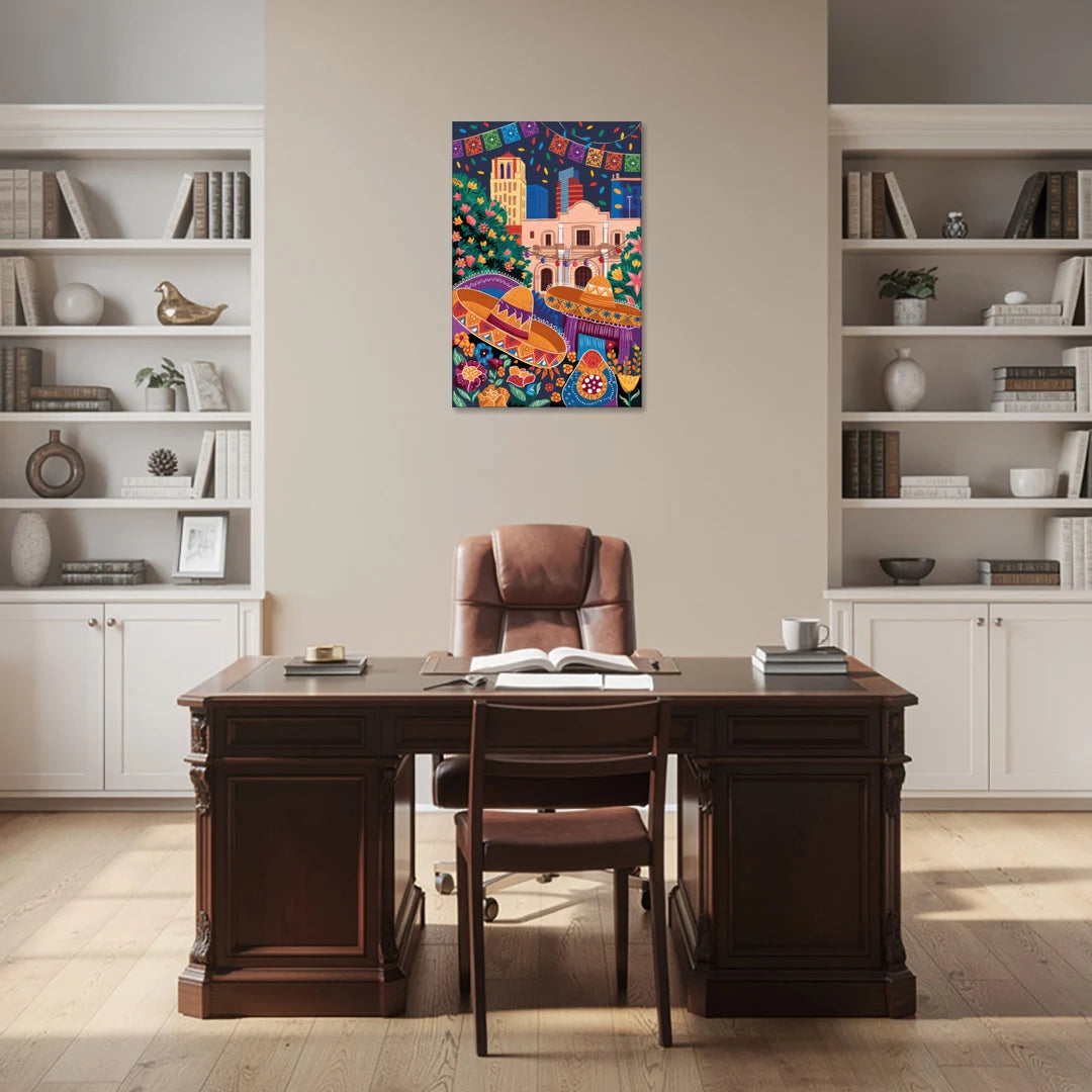 San Antonio Fiesta Colors - Canvas Wall Art - Office - 24x36