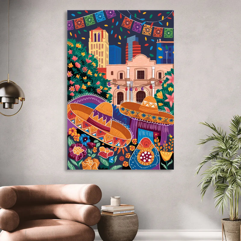 San Antonio Fiesta Colors Sitting Room - Canvas Wall Art