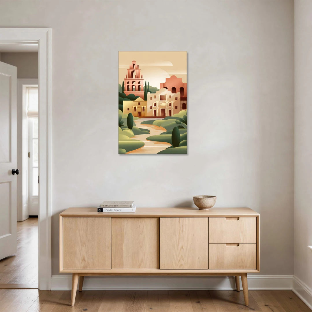San Antonio Historic Missions - Canvas Wall Art - Coffee Table - 24x36