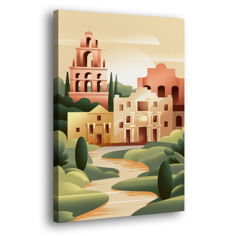 San Antonio Historic Missions - Canvas Wall Art - Side