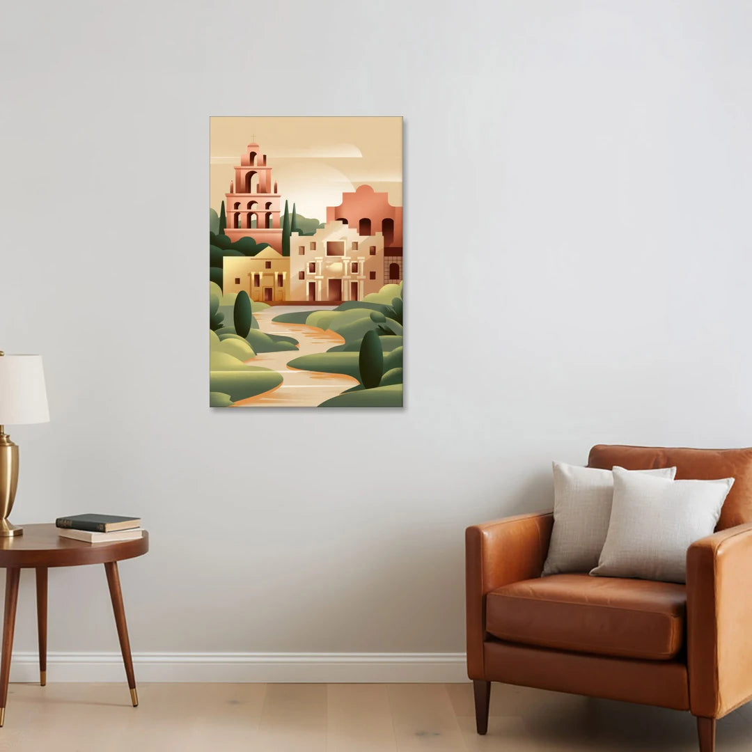 San Antonio Historic Missions - Canvas Wall Art - Sofa - 24x36