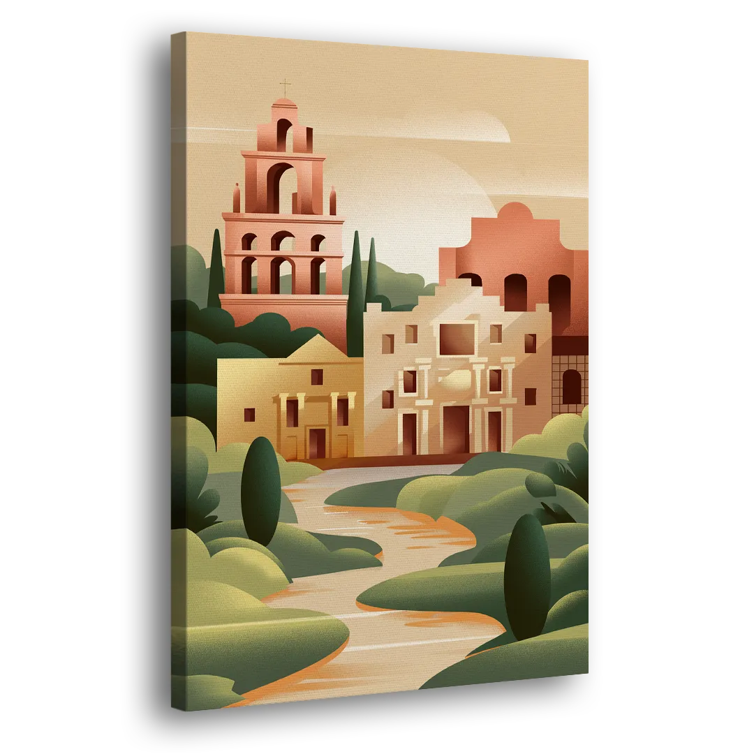 San Antonio Historic Missions Side - Canvas Wall Art