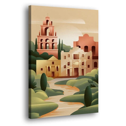 San Antonio Historic Missions Side - Canvas Wall Art