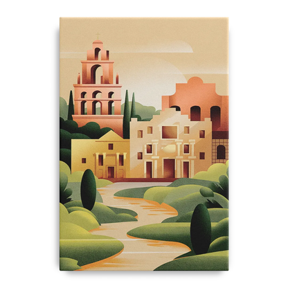San Antonio Historic Missions Front - Canvas Wall Art