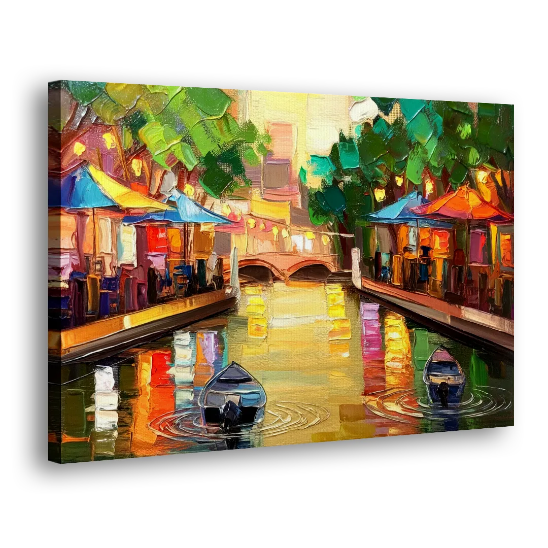 San Antonio Riverwalk Charm Side - Canvas Wall Art