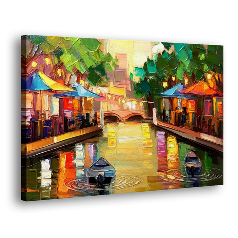 San Antonio Riverwalk Charm - Canvas Wall Art
