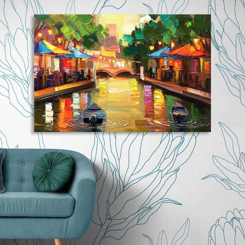 San Antonio Riverwalk Charm Sitting Room - Canvas Wall Art
