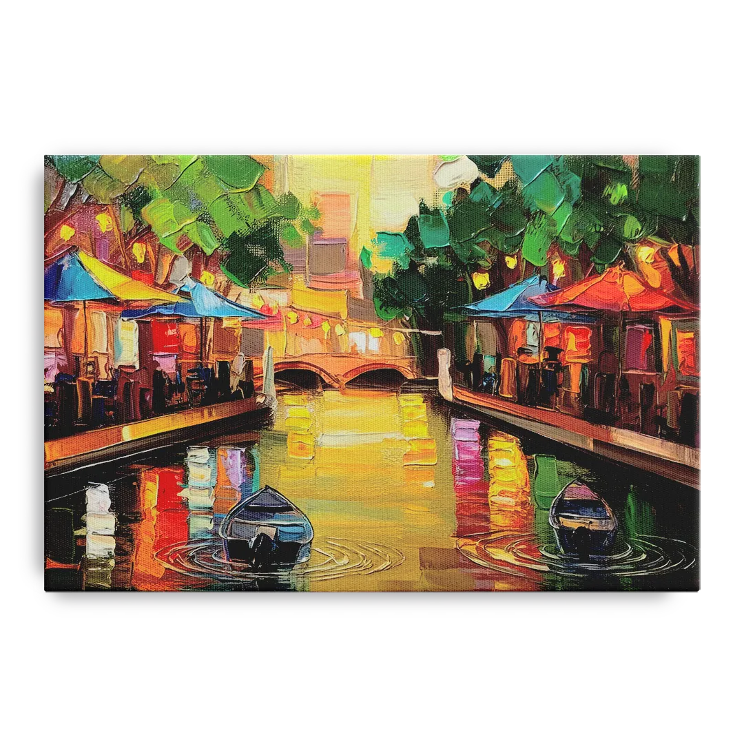San Antonio Riverwalk Charm Front - Canvas Wall Art