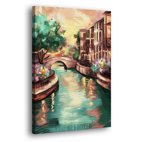 San Antonio Scenic Riverwalk - Canvas Wall Art - Side