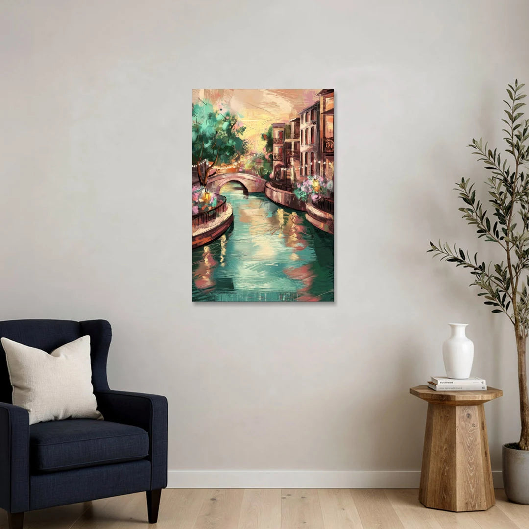 San Antonio Scenic Riverwalk - Canvas Wall Art - Sofa - 24x36