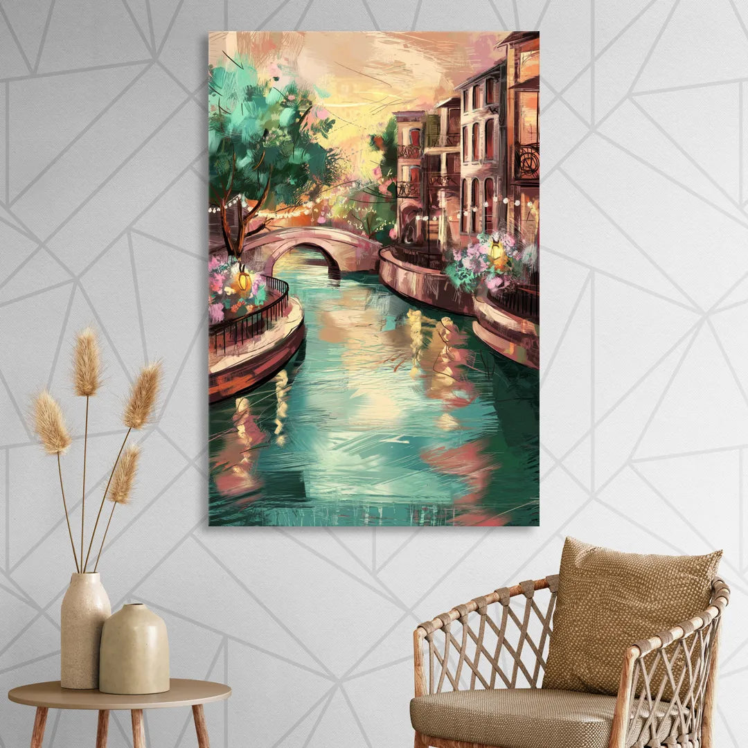 San Antonio Scenic Riverwalk Sitting Room - Canvas Wall Art