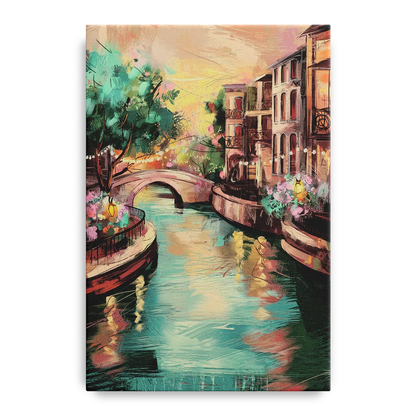 San Antonio Scenic Riverwalk Front - Canvas Wall Art