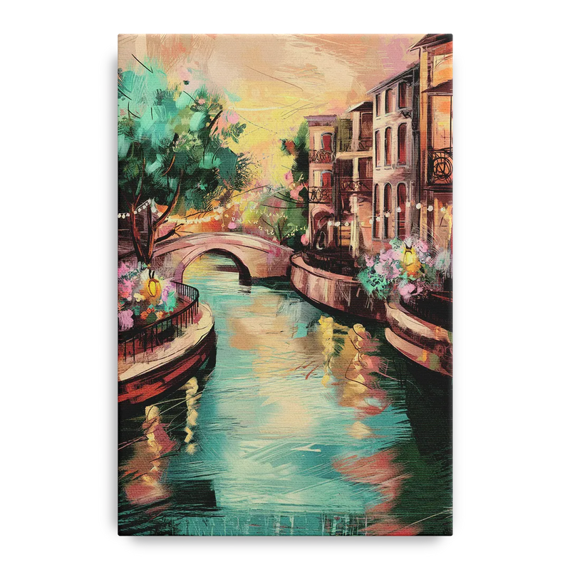 San Antonio Scenic Riverwalk Front - Canvas Wall Art
