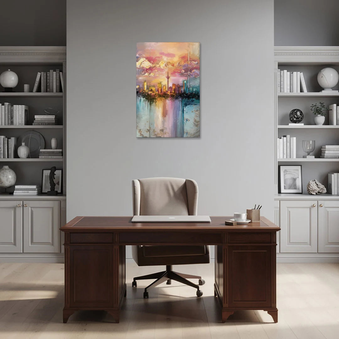 San Antonio Skyline Sunset - Canvas Wall Art - Office - 24x36