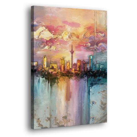 San Antonio Skyline Sunset - Canvas Wall Art - Side