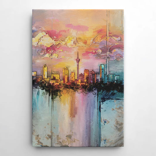 San Antonio Skyline Sunset - Canvas Wall Art