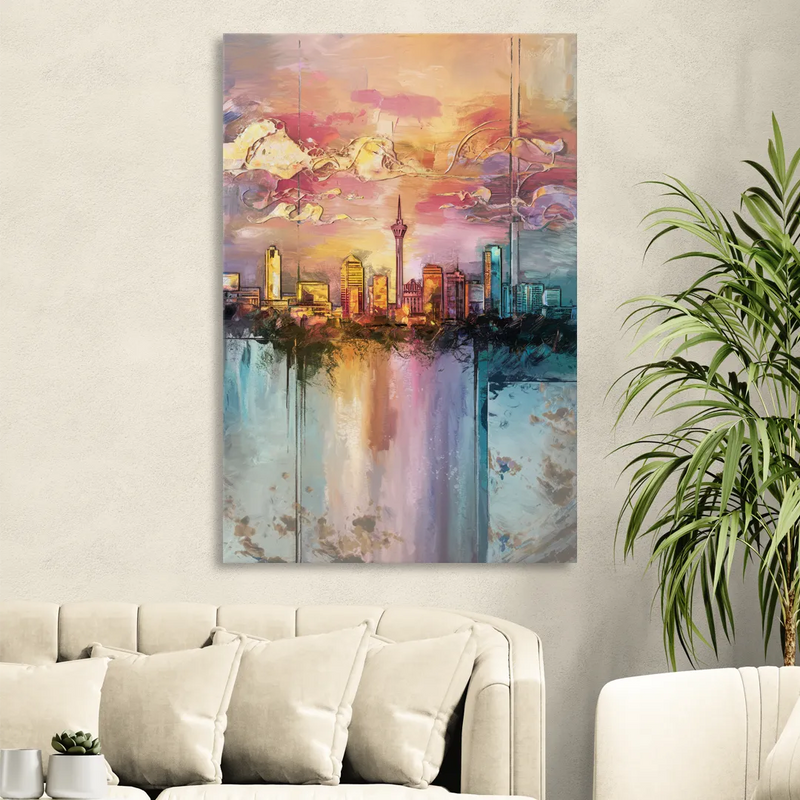 San Antonio Skyline Sunset Sitting Room - Canvas Wall Art