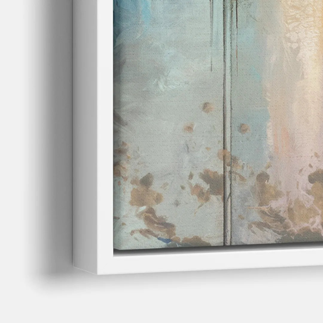 San Antonio Skyline Sunset - Close-Up White Frame Canvas